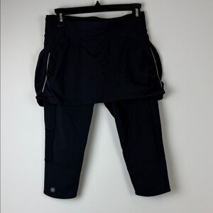 Athleta Black Skort Cropped Leggings Size Medium Petite